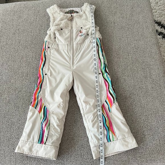 Obermeyer Bon Bon Bib I-Grown Snow Overalls Ivory Dragonfly Snoveralls NEW - Picture 14 of 15